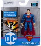 Figurina Superman flexibila, costum albastru, 10 cm, cu 3 accesorii Spin Master