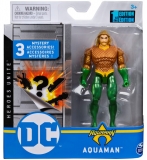 Figurina Aquaman flexibila, 10 cm, cu accesorii Spin Master