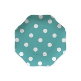 Farfurii 18 cm Pois Acqua Marin 10 buc/Set Big Party