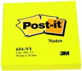 Notite adezive galben neon, 76 x 76 mm, 100 file/bucata Post-it® 3M