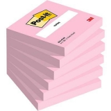 Notite adezive roz pal, 76 x 76 mm, 6 x 100 file/set Post-it 3M 