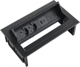 Priza modulara eGST, Filex Power Desk In, 2x 230V, USB A+C, Keystone, negru, Fellowes