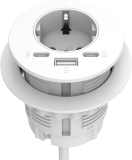 Priza modulara, Filex Power-Spot eGST, USB-A+C, extensie USB C, alb, Fellowes