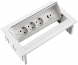 Priza modulara eGST, Filex Power Desk In, 3x 230V, USB A+C, alb, Fellowes