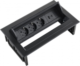 Priza modulara eGST, Filex Power Desk In, 3x 230V, USB A+C, negru, Fellowes