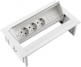 Priza modulara eGST, Filex Power Desk In, 3x 230V, Keystone, alb, Fellowes