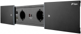 Priza modulara eGST, Filex Power Desk in Slide, 2x 230V, USB A+C, Cat6a, HDMI, negru, Fellowes