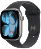 Apple Watch 11 GPS + Cellular, Carcasa Space Grey Aluminium 46mm, Black Sport Band - M/L