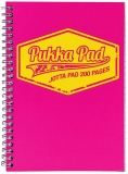 Caiet cu spirala A5, dictando, 100 file, Jotta neon roz Pukka Pads