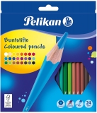 Creioane colorate, lacuite, 3 mm, 24 culori/set Pelikan