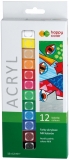 Acuarele acrilice, set 12 culori x 12 ml, Happy Color 