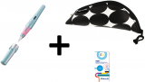 Pachet Stilou Pelikano Magic Ocean, penita M, dreptaci + Penar tip etui, Cocoon, Just Black, Herlitz + Patroane cerneala ilo, dimensiune mare, culoare turcoaz, set 5/cutie Pelikan 
