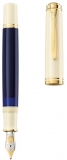 Stilou Souveran M800 F Cream Blue, penita aur 18k, accesorii placate cu aur, corp alb-albastru, Pelikan