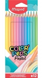 Creioane colorate Color Peps Pastel, 12 culori/set, Maped 