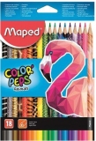Creioane Colorate, Color Peps Animals, FSC, 18 culori/set, Maped 