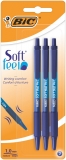 Pix BIC, Soft Feel Clic Grip, albastru, 3 buc/set