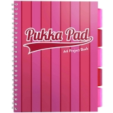 Caiet A4 cu spirala si separatoare, 100 file, dictando, Project Book Vogue roz Pukka Pads