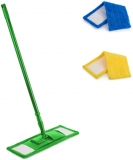 Set mop plat microfibra color, coada metalica 110 cm 