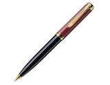 Creion mecanic Souveran D600, accesorii placate cu aur, corp negru-rosu, Pelikan