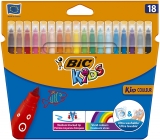 Carioci colorate ultralavabile Kid Couleur 18 buc/set Bic