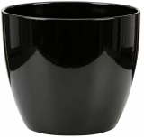 Ghiveci ceramic Scheurich Schwarz Glazed diametru 13 cm negru 