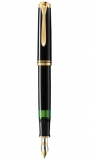 Stilou Souveran M600 EF, penita aur 14k, accesorii placate cu aur, corp negru Pelikan