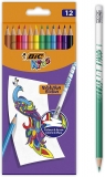 Creioane colorate cu radiera Evolution Illusion 12 buc/set Bic