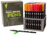 Marker caligrafic 2 in 1, ABT Dual Brush Pen, Combo Colours, 96 culori/set Tombow