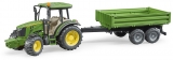 Jucarie Tractor John Deere 5115M cu remorca basculabila Bruder 