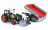 Jucarie Tractor Claas Nectis 267 F cu remorca basculabila Bruder 