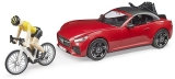 Set de joaca Masina Roadster cu bicicleta si ciclist Bruder 