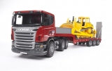 Set de joaca Camion incarcare Scania R-Series si buldozer CAT Bruder 