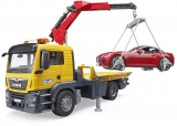 Set de joaca Masina tractare MAN TGS cu masina Roadster cu lumini si sunete Bruder 