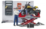 Set de joaca Service cu motocicleta Scrambler Ducati Bruder 