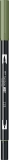 Marker caligrafic 2 in 1, ABT Dual Brush Pen, gray green Tombow