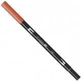 Marker caligrafic 2 in 1, ABT Dual Brush Pen, burnt sienna Tombow