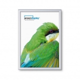 Rama ignifuga pentru postere P25, colturi ascutite, argintie, A2