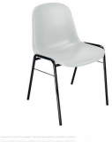 Scaun de sufragerie din plastic Manutan Chaise, gri