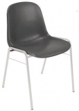 Scaun de sufragerie din plastic Manutan Shell, gri inchis