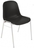 Scaun de sufragerie din plastic Manutan Shell, negru