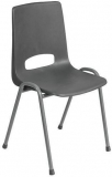 Scaun de sufragerie din plastic Pavlina Grey, constructie gri inchis