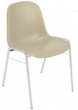 Scaun de sufragerie din plastic Manutan Shell, bej