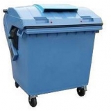 Pubela de exterior din plastic pentru deseuri sortate, volum 1100 l, albastra