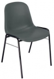Scaun de sufragerie din plastic Manutan Chaise, gri inchis