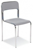 Scaun de sufragerie din plastic Cortina Chrom, gri