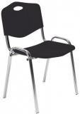 Scaun de sufragerie din plastic ISO Chrom, negru