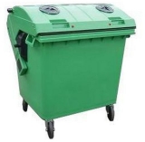 Pubela de exterior din plastic pentru deseuri sortate, volum 1100 l, verde