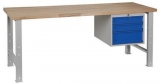 Masa de atelier Weld cu 3 sertare, 84 x 200 x 68,5 cm, gri