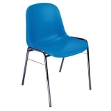 Scaun de sufragerie din plastic Manutan Chaise, albastru