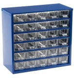 Organizator din metal, 30 sertare, albastru